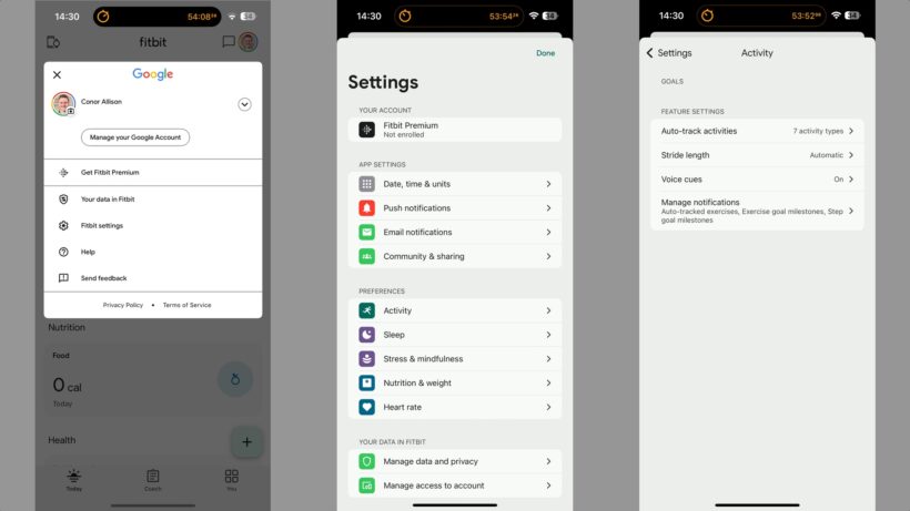 fitbit activity calibration settings